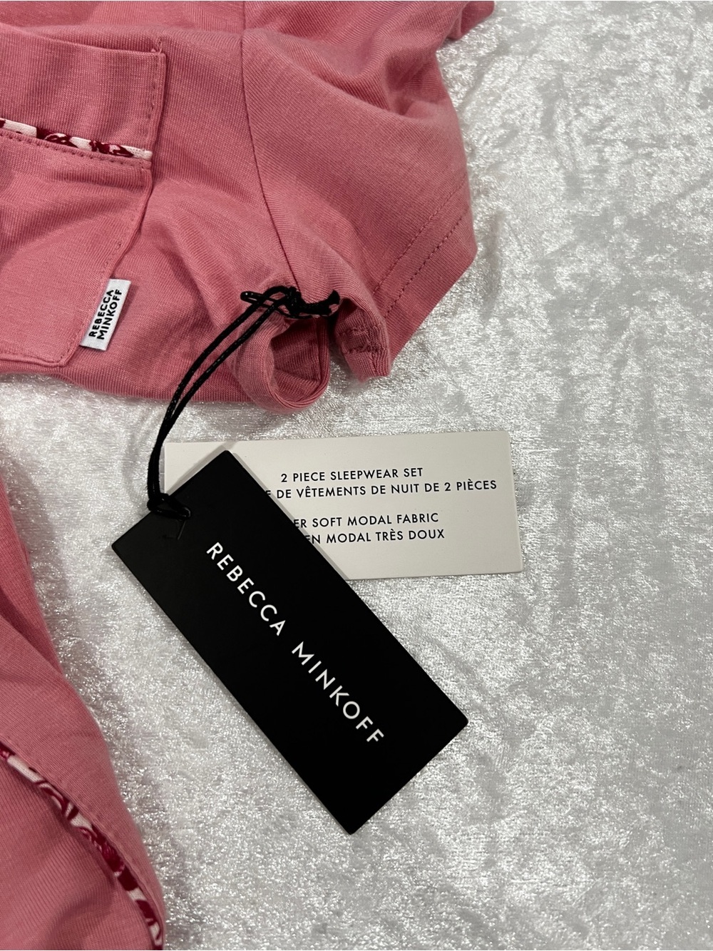 Rebecca Minkoff 2 Piece Sleepwear Set Pajama Modal Super Soft Size Small Pink - Picture 12 of 13